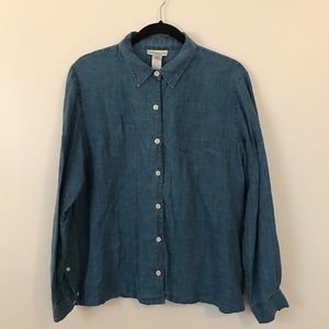 $6 SALE: Jones New York Linen Blue Jean Shirt