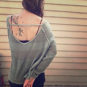 Free People Slouchy Sweater - Sage Green