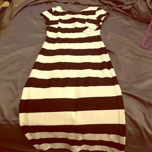 Striped midi backless dress