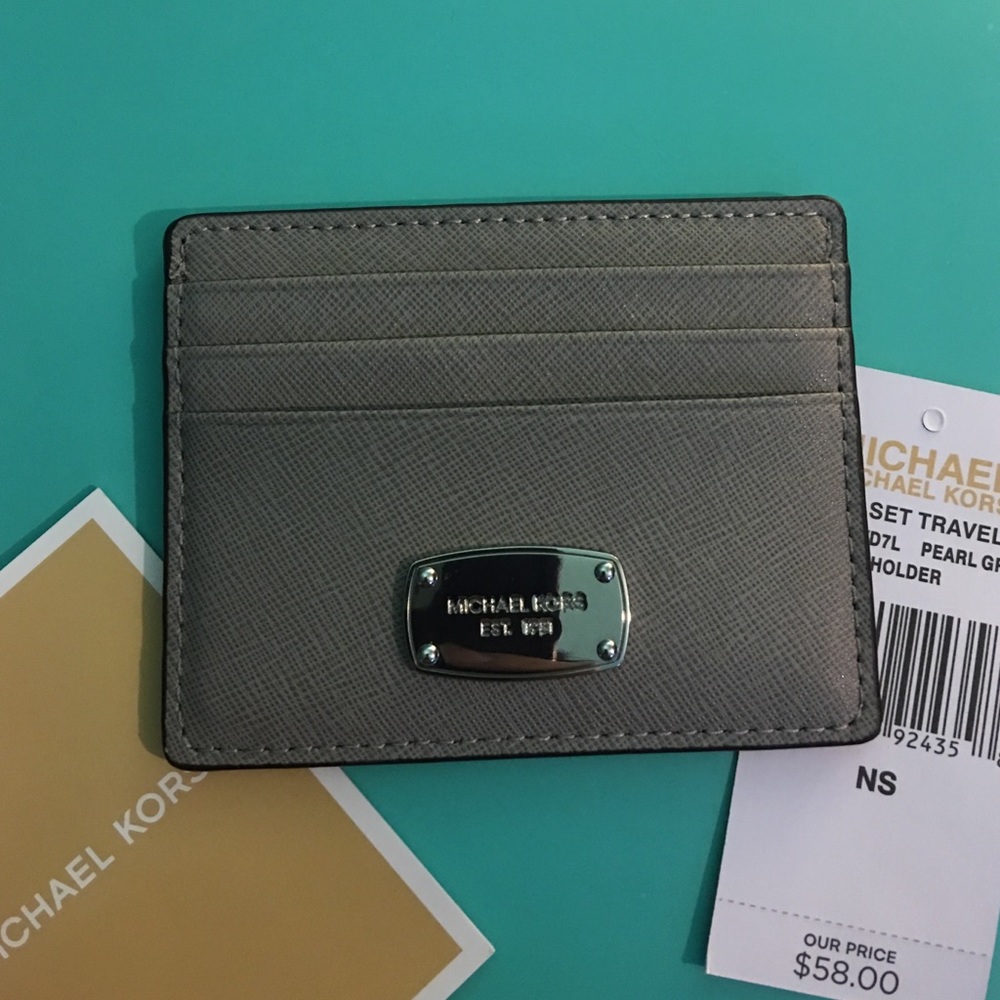 Sold! Michael Kors jet set card holder wallet grey