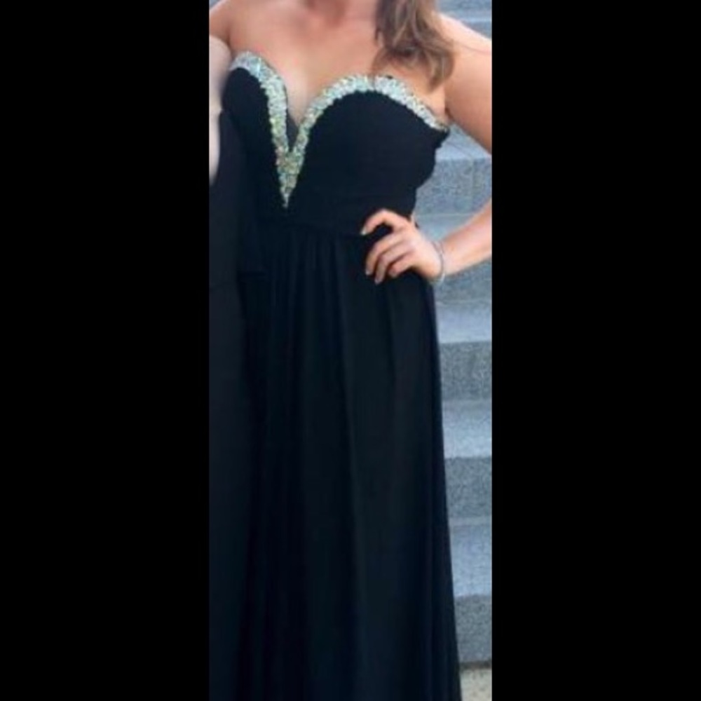 Jovani long black prom dress