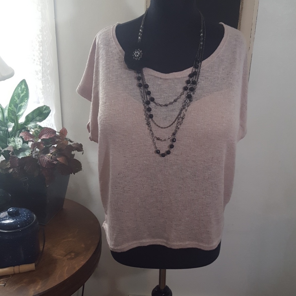 Plus size lightweight cap sleeve sweater
