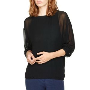 Babaton Aritzia Black Silk Blouse
