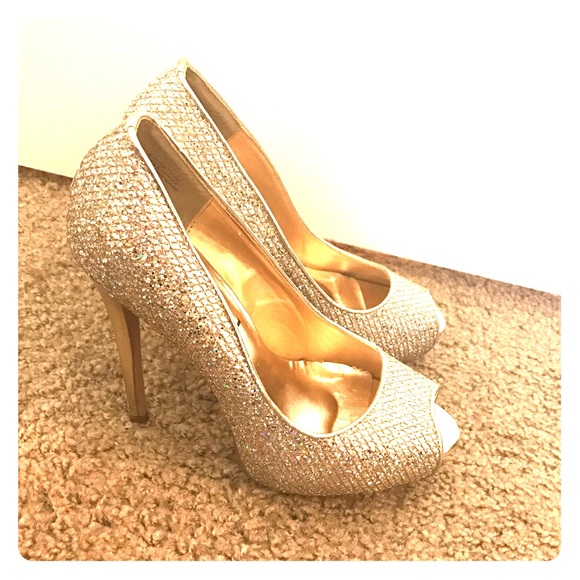 Deb Shoes - Gold jeweled heels!