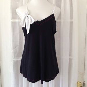 Lane Bryant 14/16 Cacique Black Cami w/White Bow