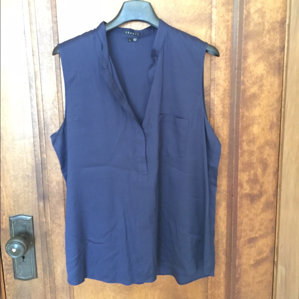 Theory Sinclaire Sleeveless Silk Top