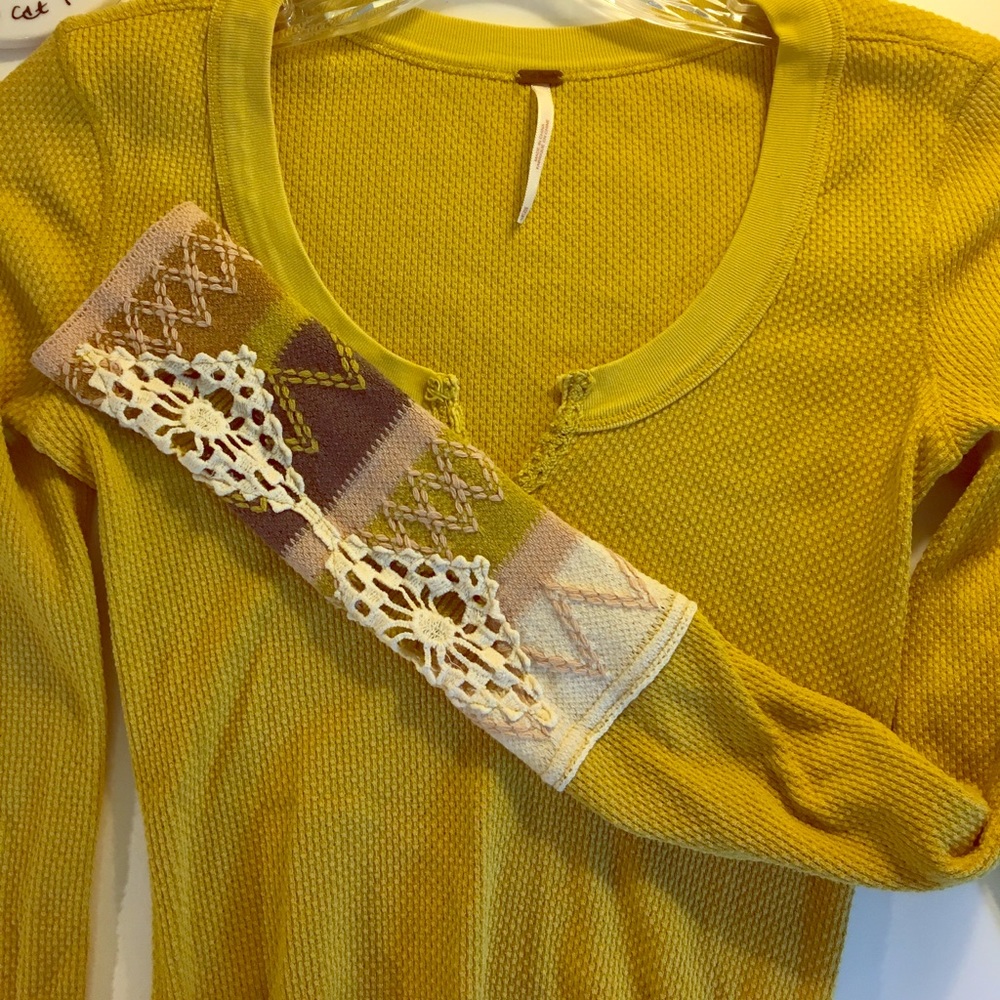 Free People chartreuse thermal