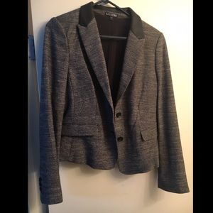 Gray and Faux leather Express Blazer nwot