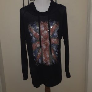 Rue 21 Black Pullover w/ Hood