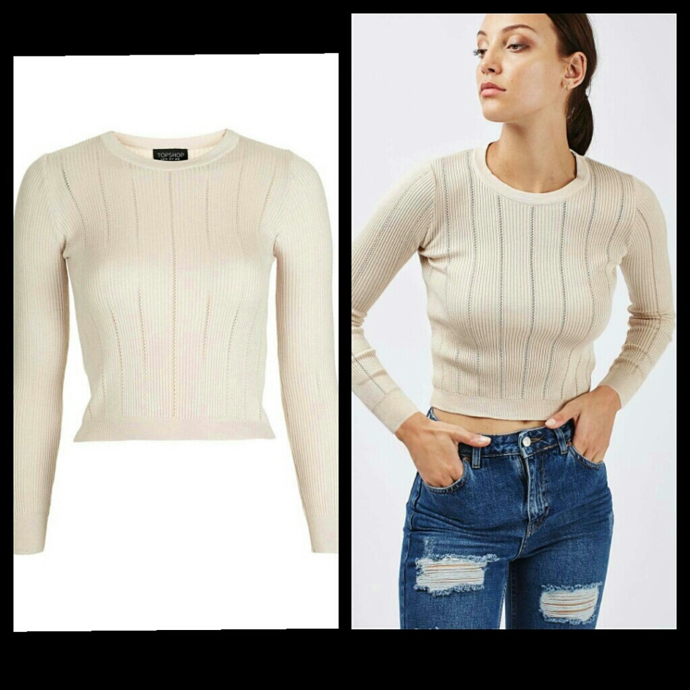 TopShop IVORY CROP SWEATER