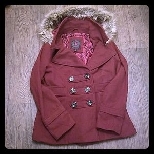 Dark Burgundy Pea coat