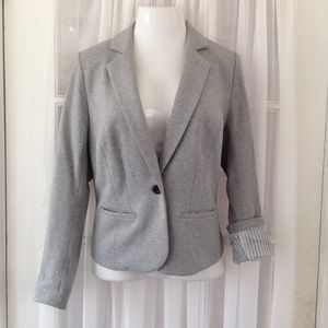 Lane Bryant French Terri Knit Grey Blazer Size 14