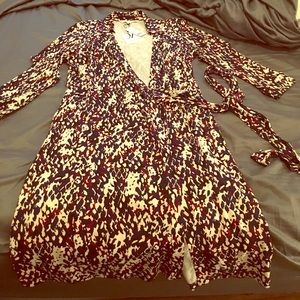 DVF multicolor print wrap dress