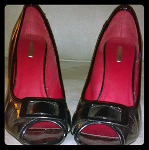 Black open toe heels