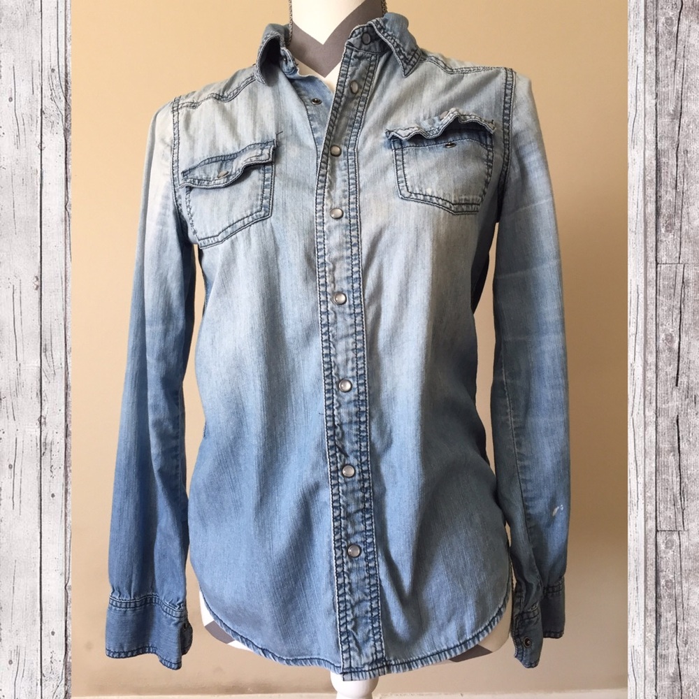 Charlotte Russe Chambray Button Up
