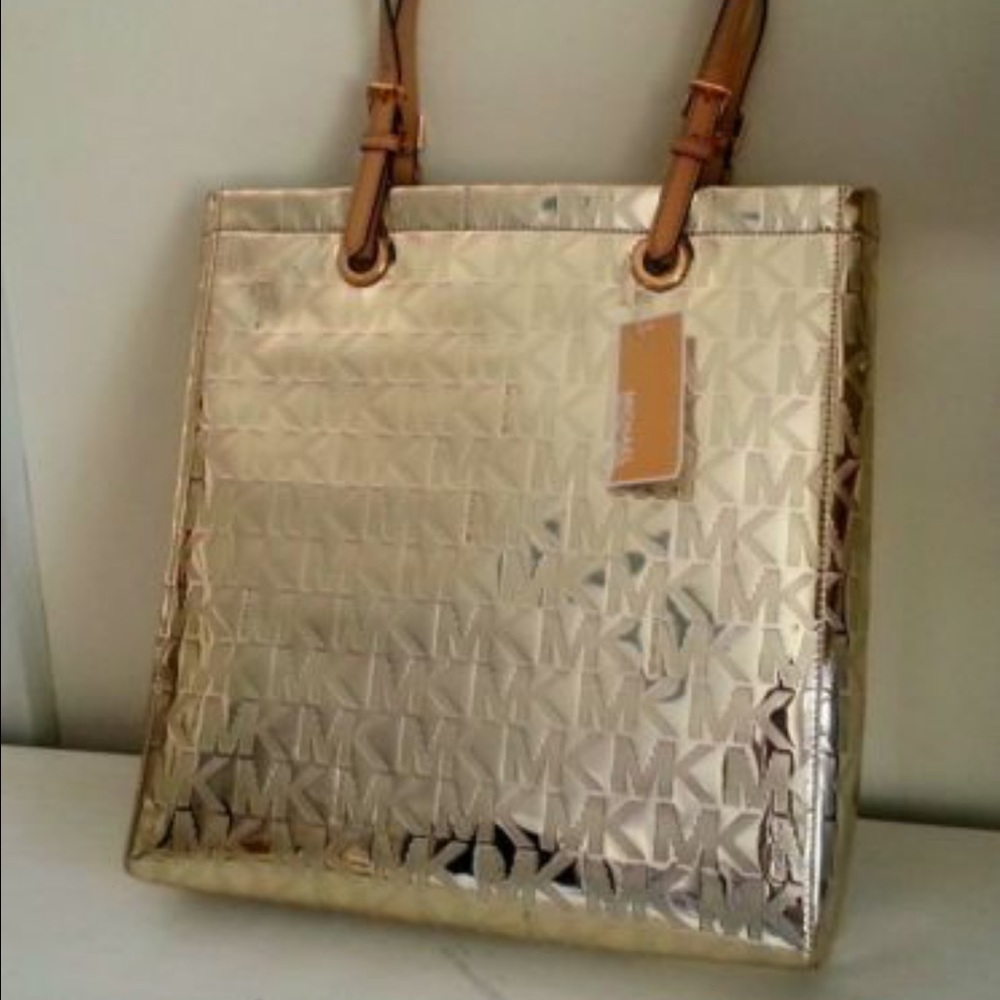 Michael Kors Metallic Gold Tote Purse
