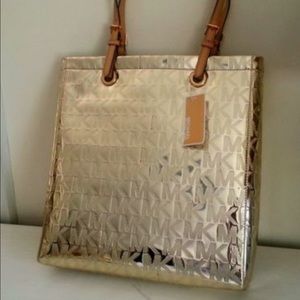 Michael Kors Metallic Gold Tote Purse