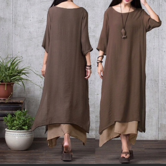 Orange double layer dress - Picture 2 of 3