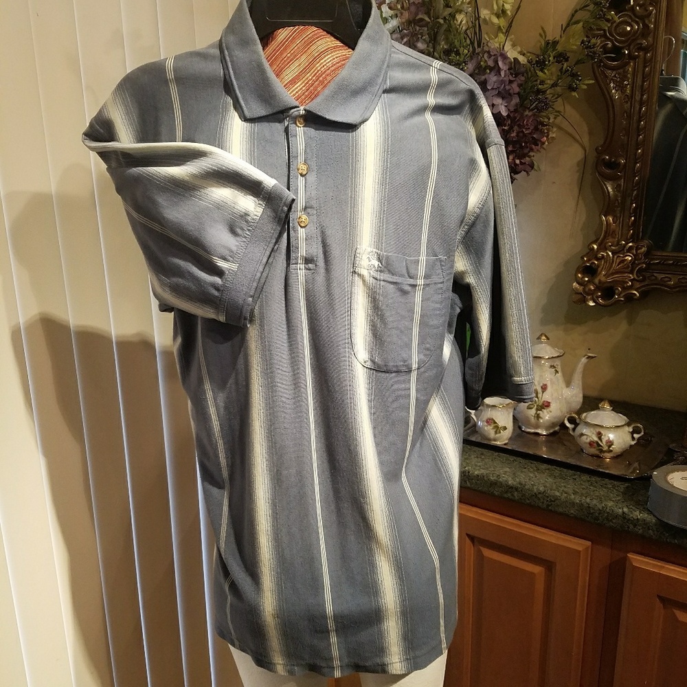 Knights Sportware blue and cream polo