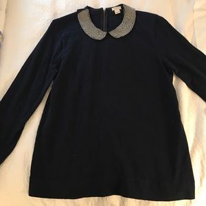 J crew beaded bib sweater