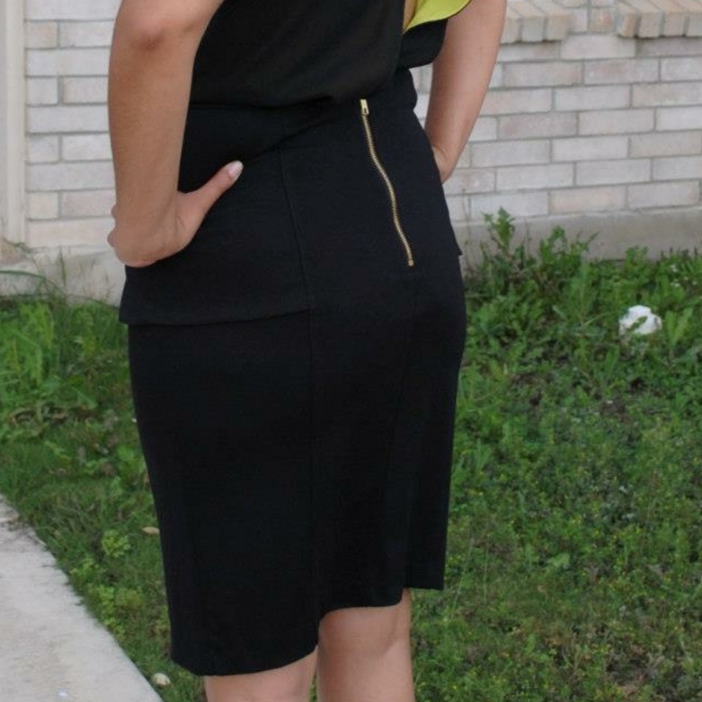 Sheer black and green dress