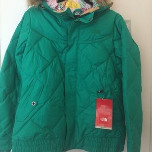 Green The North Face Down Jacket
