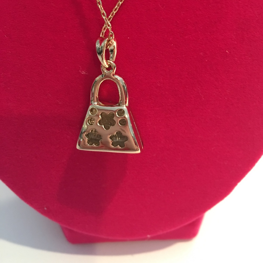 Swarovski Crystal &Goldtone Handbag Necklace NWT - Picture 3 of 4