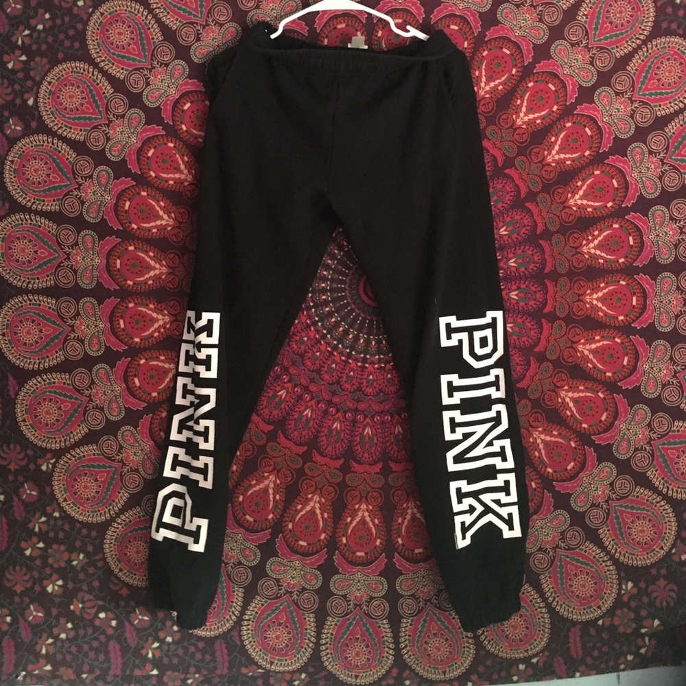 Black, Cuffed bottom, sweatpants from PINK! NWOT