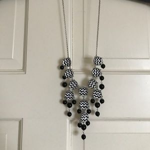 Black chevron bubble necklace and earrrings