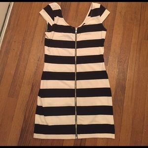 NWT h&m striped dress w/ zipper accent, size 8