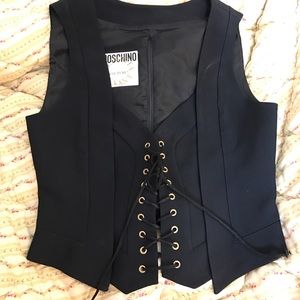 Vintage Moschino Couture lace up shirt