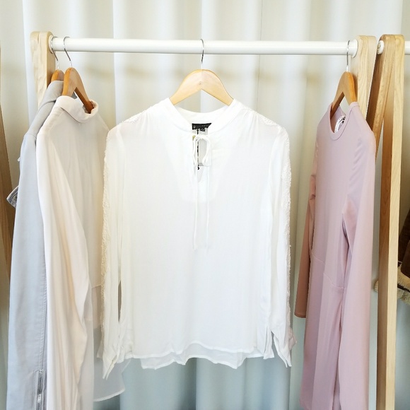 bobeau Tops - [2 for $15] white lace top | bobeau