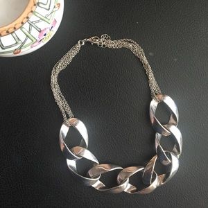 Silver Chain Statement Necklace