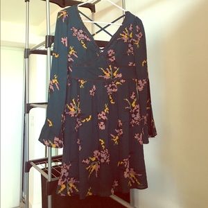 Emerald boho chic floral dress