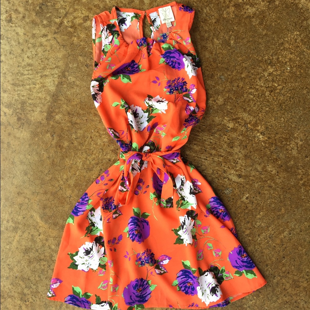 Tween floral tie dress