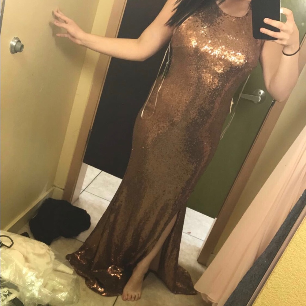 Windsor Rose Gold Sequin Dress
