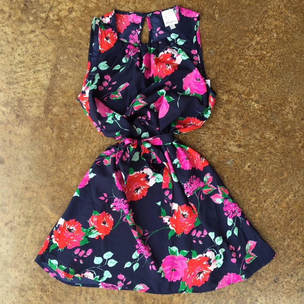 Tween floral tie dress