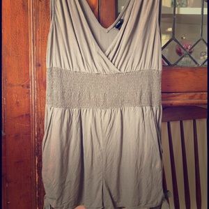 H&M V-neck Romper / Military Green