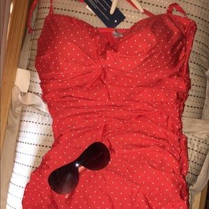 Old Navy one piece swimsuit. Super cute polka dots