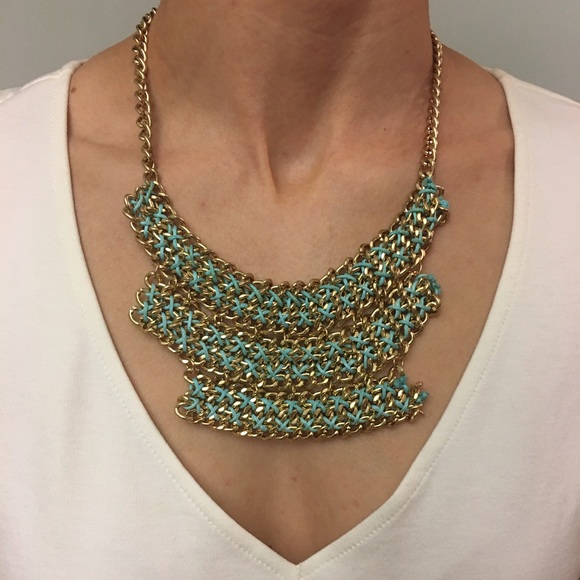 🥳✨Turquoise & "golden" bib necklace✨ - Picture 3 of 3