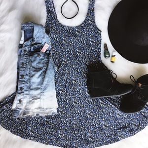 Floral American Eagle Skater Dress