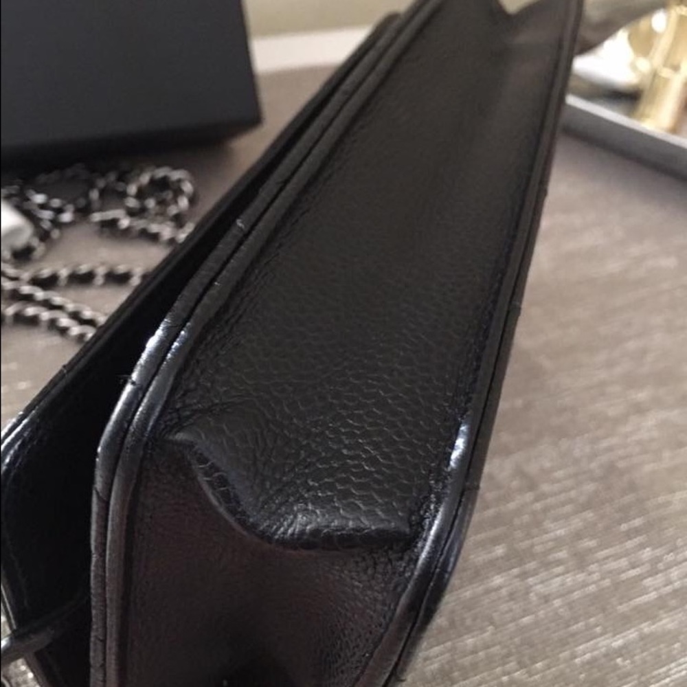 AUTHENTI CHANEL CAVIAR QUILTED WALLET ON CHAIN WOC - Picture 6 of 8