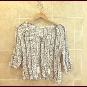 3/4 length paisley blouse