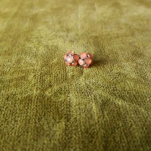 Coral crystal flower shaped studs
