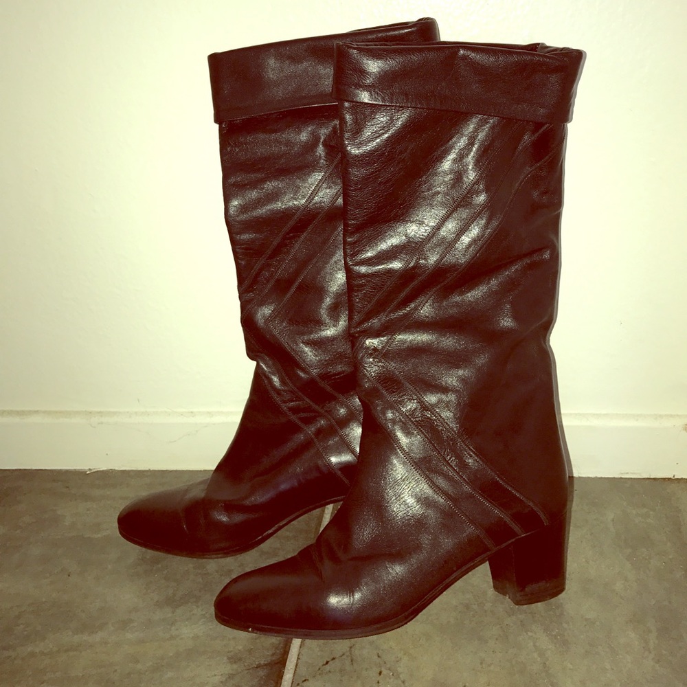 Bargif black vintage leather boots