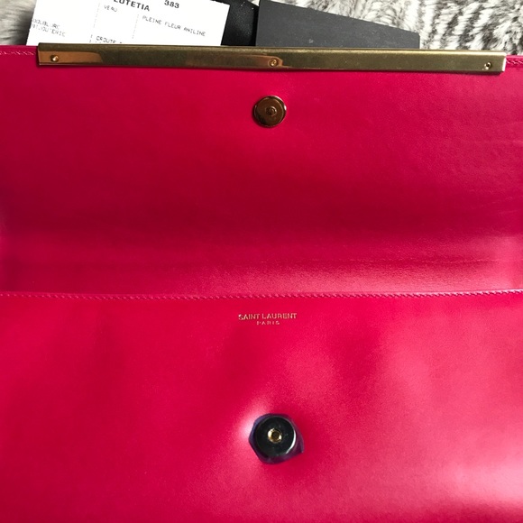 Saint Laurent YSL Lutetia Fuschia Clutch - Picture 3 of 8