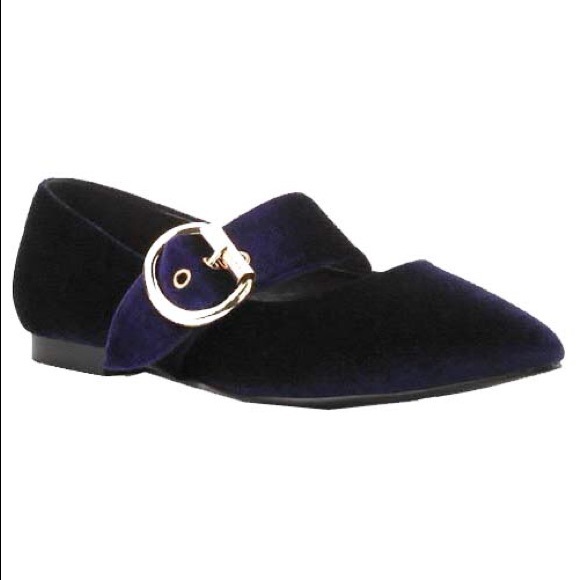 Ladies Mary Jane flat shoes. Blue - Picture 3 of 4