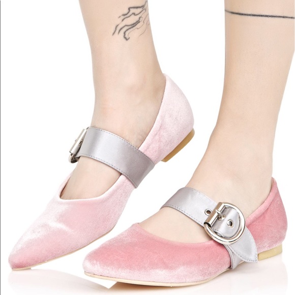 Ladies Mary Jane flat shoes. Blue - Picture 4 of 4