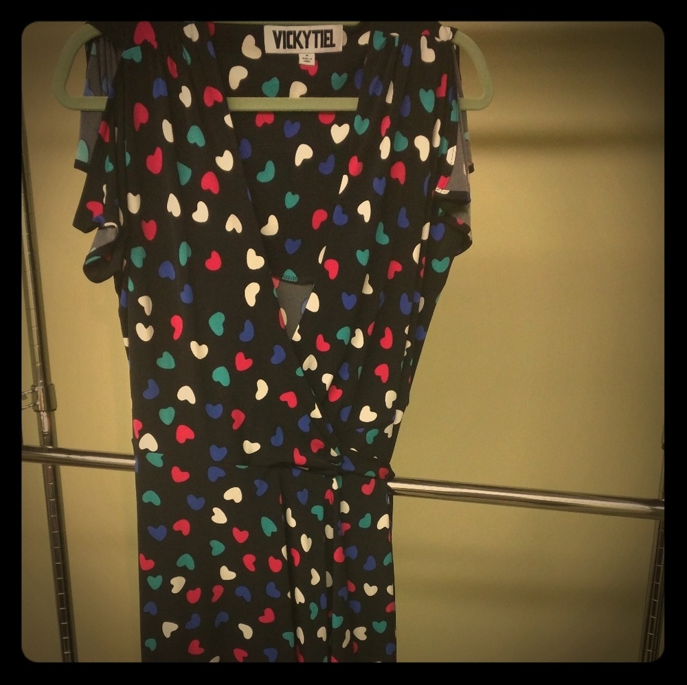 Vicky Tiel Wrap high-low dress