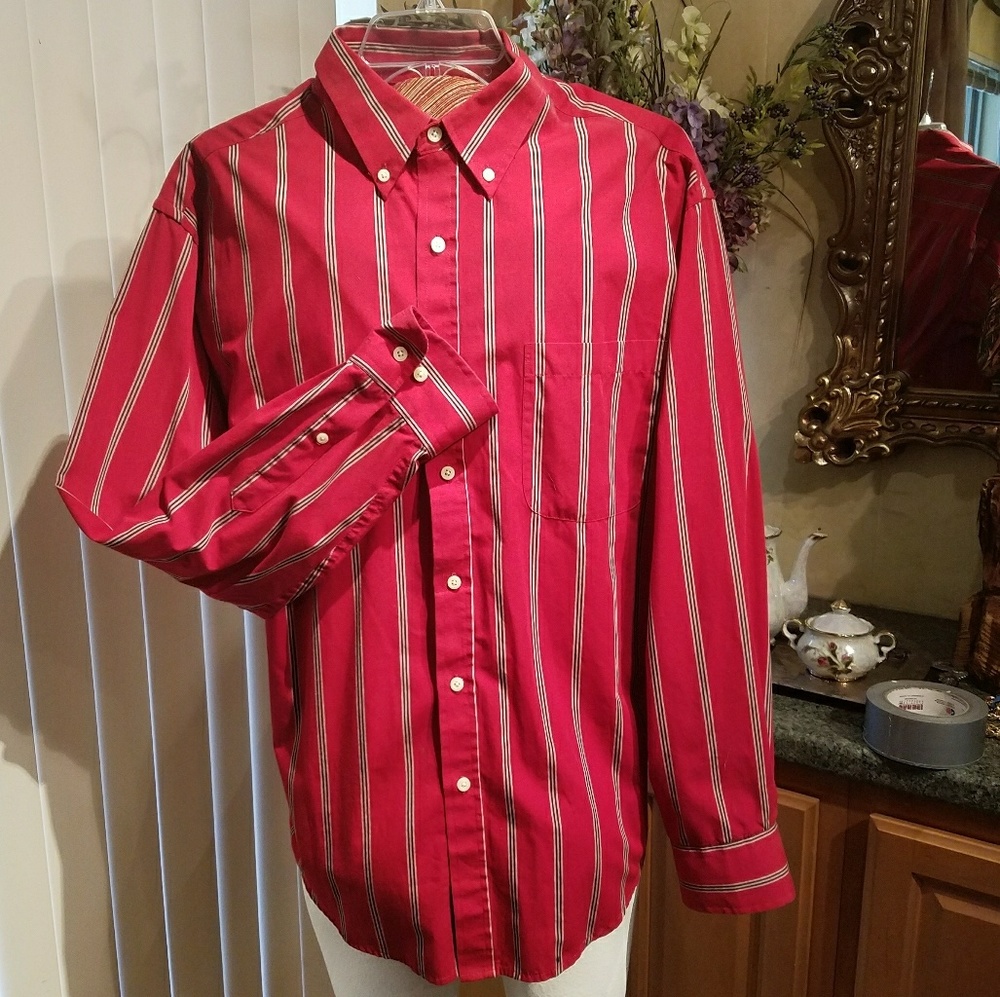 Puritan wrinkle-resistant striped longsleeve shirt